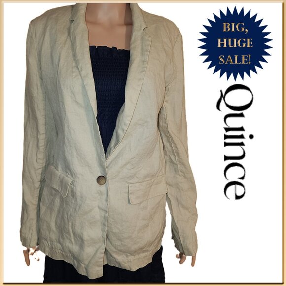 Quince Jackets & Blazers - Quince 100% European Linen Blazer NWT Khaki Med